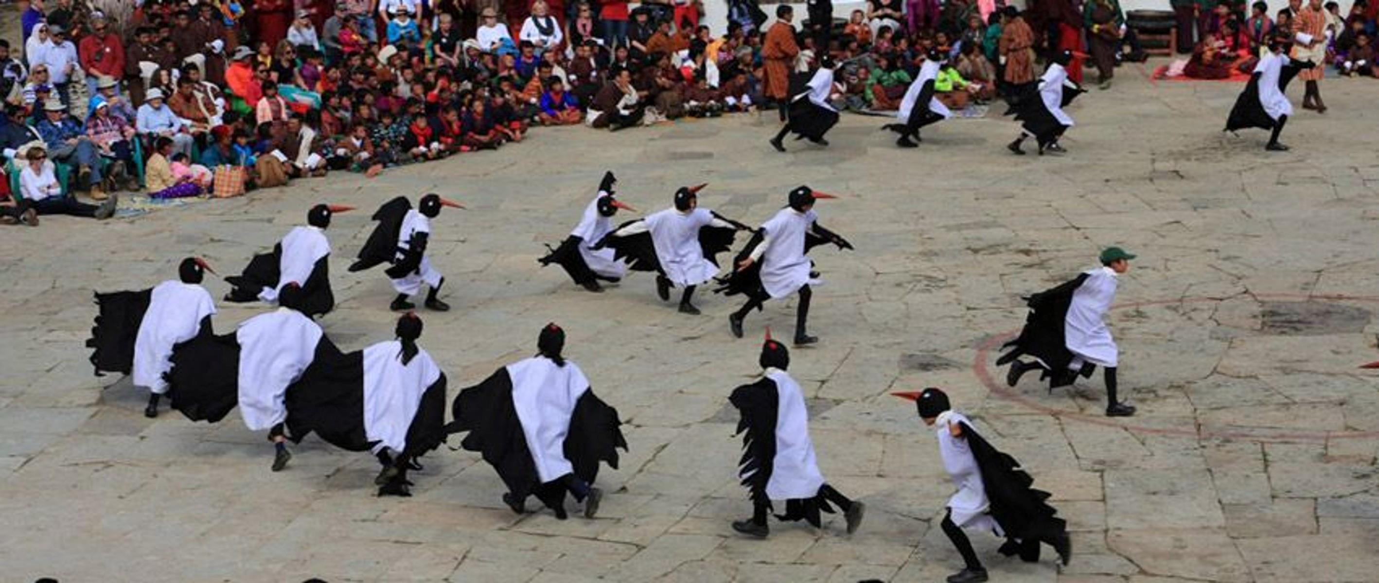 Festival de la grulla de cuello negro en Bután